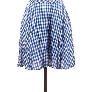 NWOT J. Crew Blue Gingham Plaid Skirt